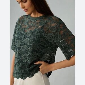 NWT Anthropologie Dolan Lace Top M